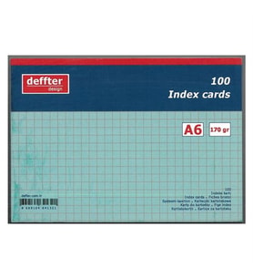Deffter A6 Kareli Index Kartı Mavi