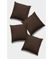 Kahve Tek Renk 4'lü Set Çift Taraflı Kırlent Kılıfı 4KRL005