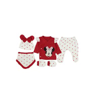 DİAMONDSTAR KIZ 1/3 AY MİNNİE KALPLİ 5 Lİ ZIBIN SET (Kırmızı)