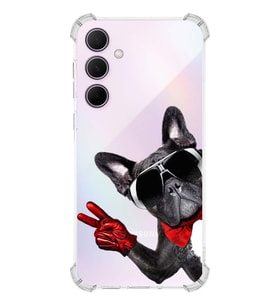 PrintiFy Samsung Galaxy A35 Uyumlu Köpek 2 Baskılı Şeffaf Köşe Korumalı Antişok Kılıf