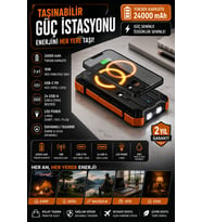 20000 mAh Güneş Enerjili Powerbank Hızlı Şarj Destekli