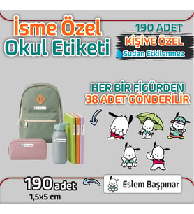 Kapbirhediye Okul Etiketi Isme Özel Kalem Defter Etiketi Sevimli Köpek Temalı 190 Adet
