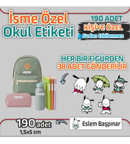Kapbirhediye Okul Etiketi Isme Özel Kalem Defter Etiketi Sevimli Köpek Temalı 190 Adet