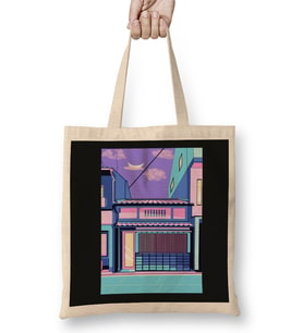 Retro Japanese Retro Japan House Bez Çanta Uzun Saplı