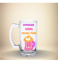 Cam Bi·ra Bardağı - Amman Güzel Yavaş Yürü Yazılı