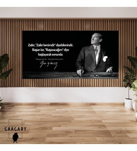 Panoramik Kanvas Makam Panosu Atatürk Sözleri Zafer ve Başarı