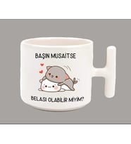 Başın Müsaitse Belası Olabilir Miyim? Espirili T Kulp Latte Kupa Bardak