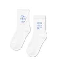 Good Vibes Only Yazılı Beyaz Yarım Konç Kısa Çorap