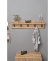 Askılık Duvar Elbise Askılığı Portmanto 80 Cm Ceviz Düz