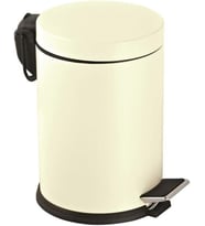 Vinoks Premium Serisi 12 Litre Hacimli Paslanmaz Banyo-Mutfak Pedallı Çöp Kovası Krem, 12l