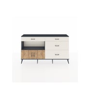 Arges Konsol Tek Raflı 4 Çekmeceli 2 Kapaklı 176x30x99 Antrasit-Çam/Aytaşı