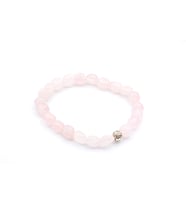HAKİKİ AMORF KESİM DOĞAL PEMBE KUVARS TAŞI BİLEKLİK 1.KALİTE