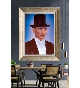 Gümüş Çerçeveli Atatürk Tablo za476