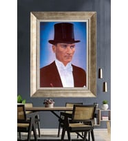 Gümüş Çerçeveli Atatürk Tablo za476