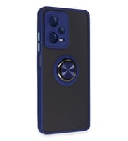 ERTAN Redmi Note 12 Pro 5G Kılıf Montreal Yüzüklü Silikon Kapak - Lacivert
