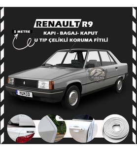 Renault R9 Oto Araç Kapı Koruma Fitili 5metre Parlak Beyaz Renk
