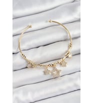 Pirinç Zirkon Taşlı Yıldız Model Gold Renk Charm Bileklik 5886 - SSSSSS2536-8131