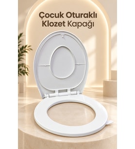 Çocuk Oturağı Entegre Beyaz Aile Klozet Kapağı
