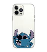 Iphone 15 Pro Uyumlu Stitch Desenli Şeffaf Telefon Kılıfı