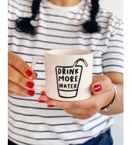 Drink More Water Mottolu Su Hatırlatıcı Kupa Bardak Fincan