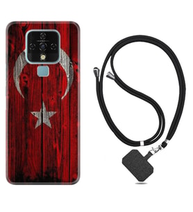 Tecno Camon 16 18P Pova Kılıf Boyun Askılı Silikon Şanlı Türk Bayrağı 2 1317