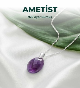 Luxtone Sertifikalı Ametist 925 Ayar Gümüş Kolye Kadın Takı LX0220KL