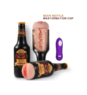 Shequ Beer Bottle 24 Cm Titreşimli Realistik Yapay Vajina Masturbatör