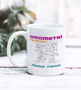 Geometri Öğretmeni Tasarımlı Kişiye Özel Kupa Bardak (Beyaz)