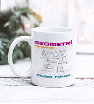 Geometri Öğretmeni Tasarımlı Kişiye Özel Kupa Bardak (Beyaz)