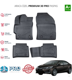 TOYOTA COROLLA ARACA ÖZEL 3D PASPAS 2021 2022 2023 2024 2025