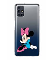 Samsung Galaxy M31s  Kamera Korumalı Kapak Minnie Mouse Tasarımlı  Şeffaf  Kılıf