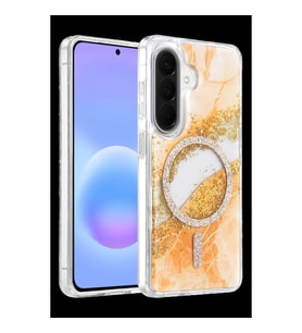 Onegif Samsung Galaxy A56 Lotus Simli Magsafe Kapak - Turuncu