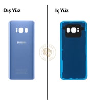 Samsung Galaxy S8 Mavi Renk Arka Kapak Arka Cam Batarya Kapağı Pil Kapağı Lazer Kesim Back Cover Galaxy S8 Uyumlu