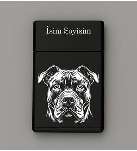 Köpek Desenli Metal Tabaka – Kişiye Özel İsimli Hediyelik