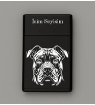 Köpek Desenli Metal Tabaka – Kişiye Özel İsimli Hediyelik