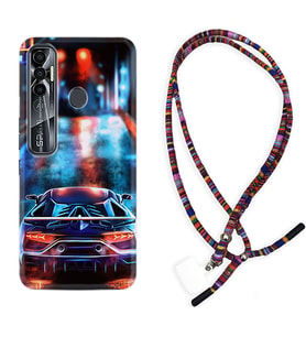 Tecno Spark 6 6 Go 8C 8 Pro 7 7 Pro Kılıf Boyun Asklı Rasta Silikon Neon Cars 1724