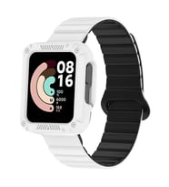 Lexroo Xiaomi Redmi Watch 2 Silikon Kordon KRD-105 Strap Kayış - Beyaz-Siyah