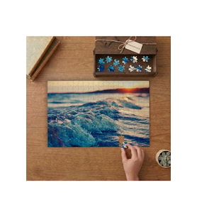 Deniz Dalgaları Mikro Çekim Tasarımı 240 parça Ahşap Puzzle Ahşap Kutuda MP07912