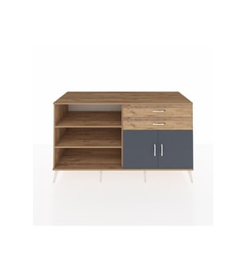 Kronos Konsol 3 Raflı 2 Çekmeceli 2 Kapaklı 176x59x99 Çam-Antrasit/Çam