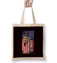 Journalist US American Flag Journalism Reporter Author Media Bez Çanta Uzun Saplı
