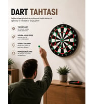 Northcity 17 İnç Ahşap Dart Tahtası ve Kapsamlı Metal İğne Seti - Profesyonel Kalite ve Uzun Ömürlü Kullanım