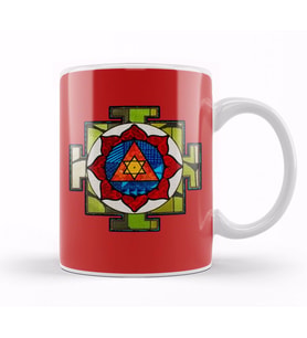 Ganesha Yantra Kupa Bardak Porselen