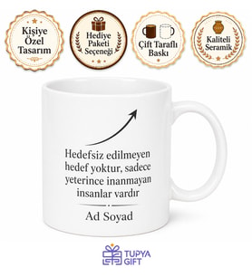 Satış Danışmanına Özel Hedef Temalı Motivasyon Kupa Bardak Hediye