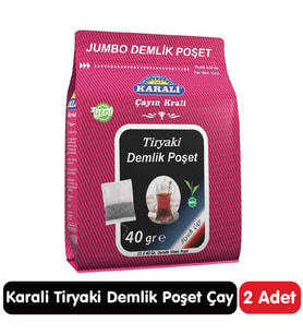 Karali Tiryaki Jumbo Demlik Poşet Siyah Çay 25*40 gr 2 Paket