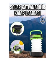 Mey İthalat® Güneş Enerjili Led Lamba Kamp Lambası Katlanabilir Lamba USB Şarjlı