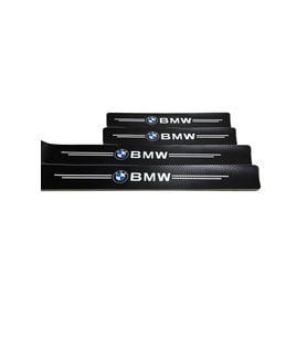 Bmw Logolu Karbon Kapı Eşiği Koruyucu Bant Folyo 4'lü Set