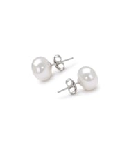 Chavin Ufak 6 mm. Gerçek inci Gümüş Küpe dg90-6