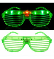 LED Işıklı Panjur Parti Gözlüğü Yeşil Renk Shutter Gözlük