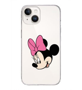 Apple iPhone 14 Plus Uyumlu Kapak Minnie Mouse Tasarımlı Şeffaf Silikon Kılıf