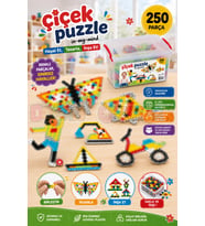 Çiçek Puzzle Lego (250 Parça) - Yıldız Puzzle - Çiçek Bloklar - Çiçek Legolar Oyuncak